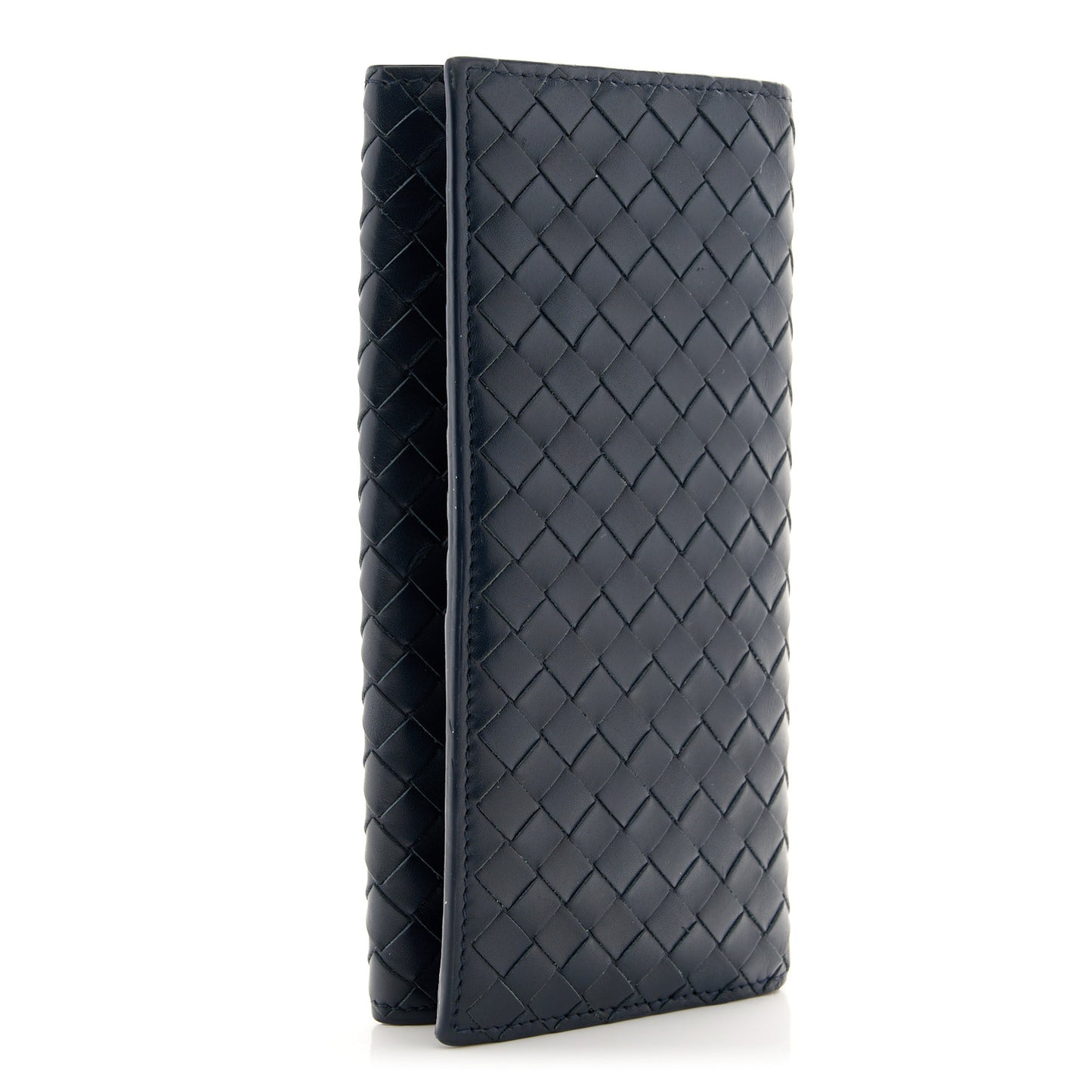 Nappa Intrecciato Continental Flap Wallet Blue