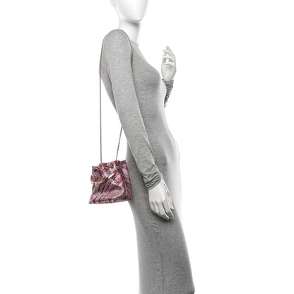 Jimmy Choo Satin Wave Degrade Hotfix Crystal Embellished Bon Bon Bucket Bag Pink Mix 2 of 10