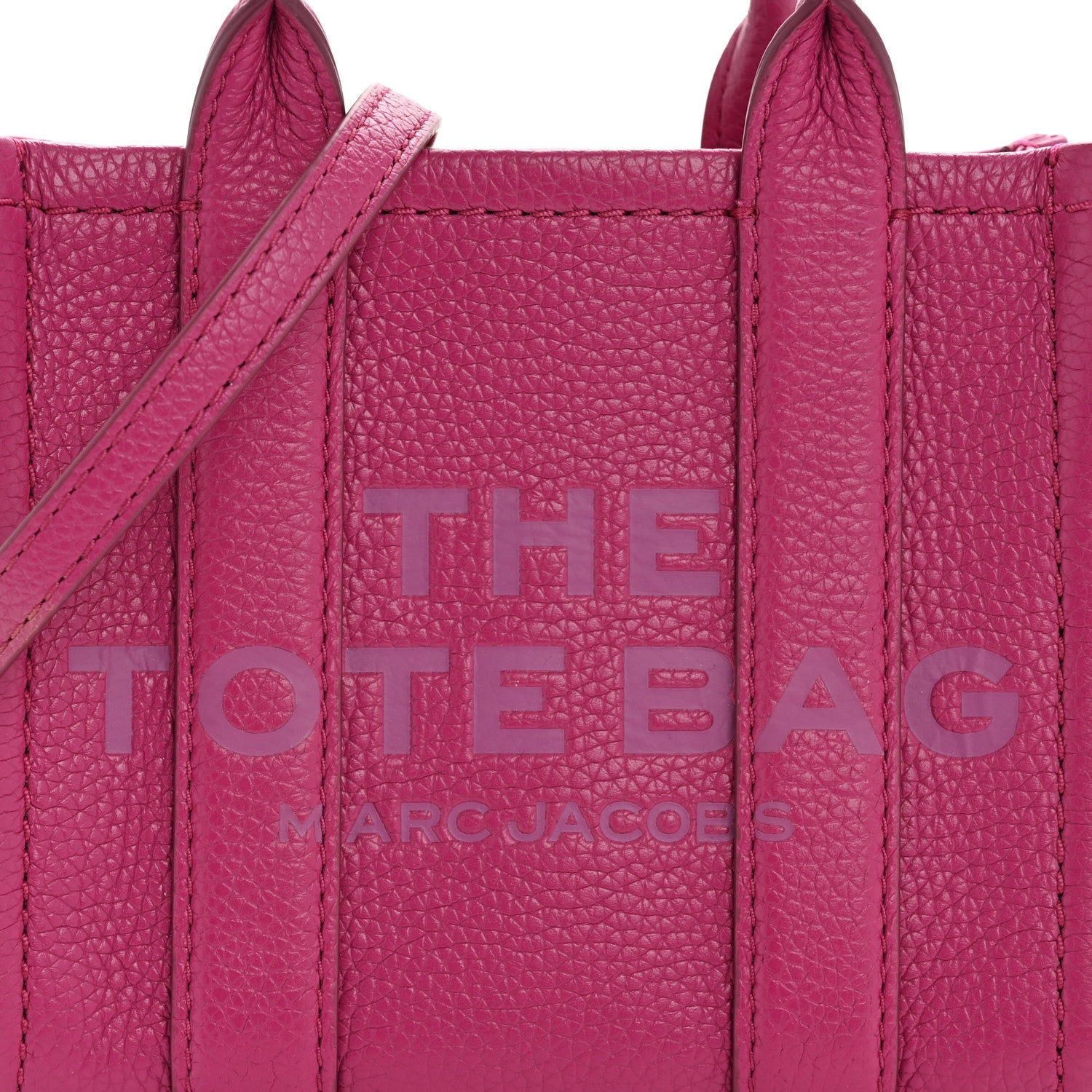 Marc Jacobs Grained Calfskin Mini The Tote Bag Lipstick Pink