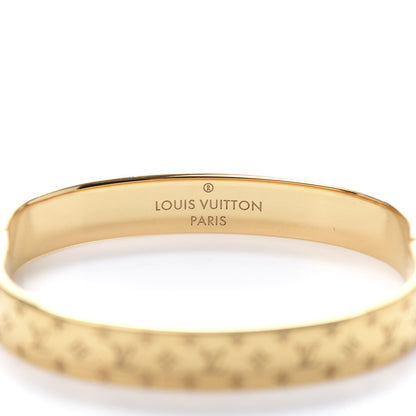 Louis Vuitton Brass Monogram Nanogram Cuff S Gold 5 of 8