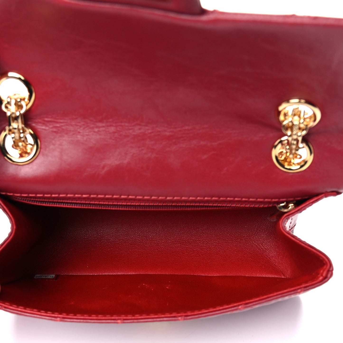 Aged Calfskin Quilted 2.55 Reissue Mini Flap Red