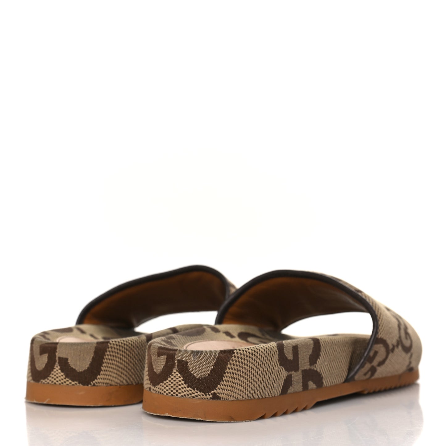 Monogram Jumbo GG Mens Slide Sandals 6 Camel Ebony