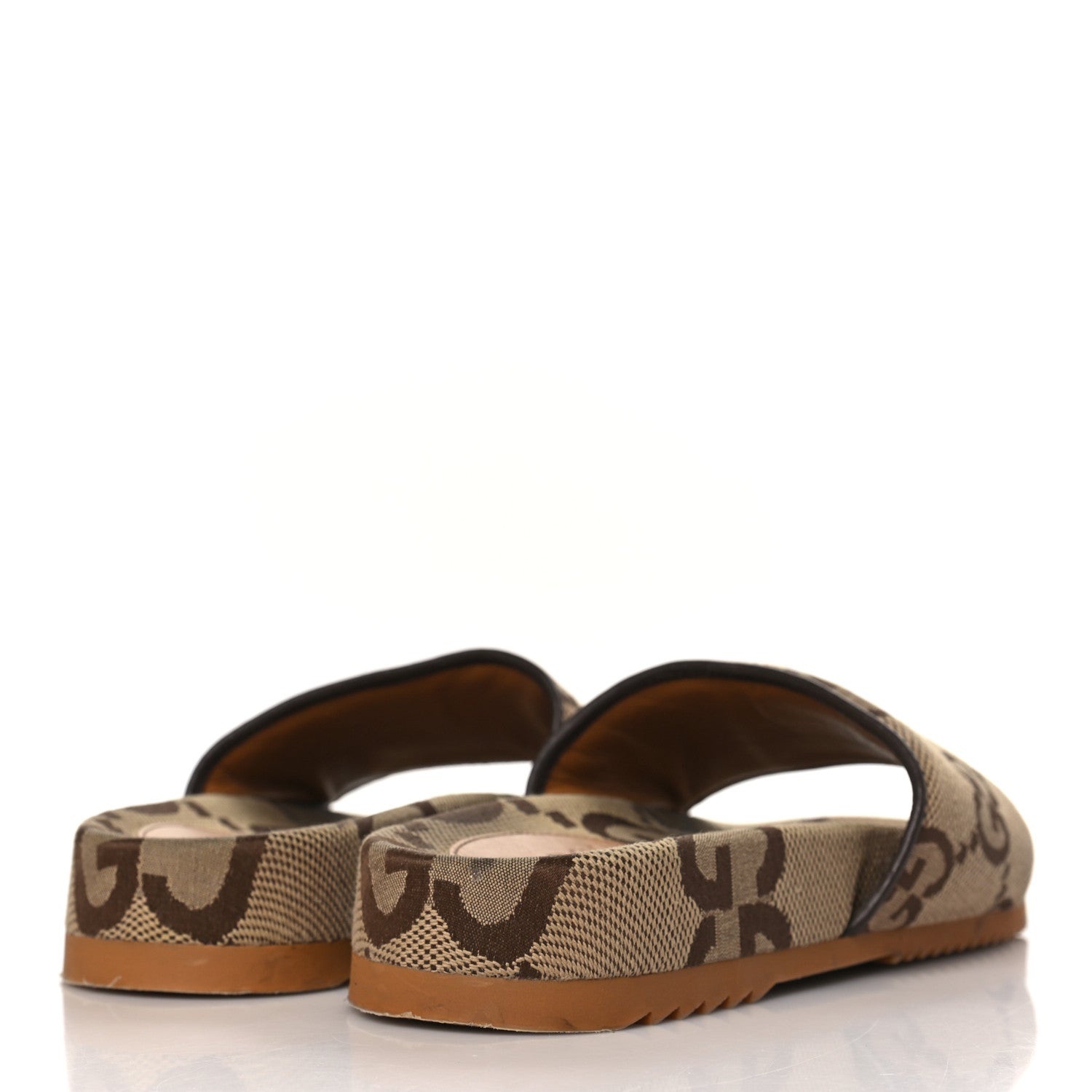 Gucci Monogram Jumbo GG Mens Slide Sandals 6 Camel Ebony 4 of 8