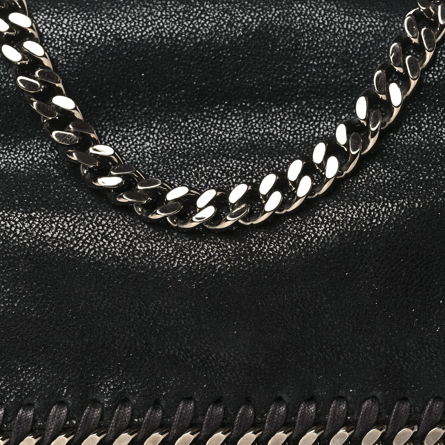 Stella McCartney Shaggy Deer Falabella Fold Over Clutch Black 7 of 9