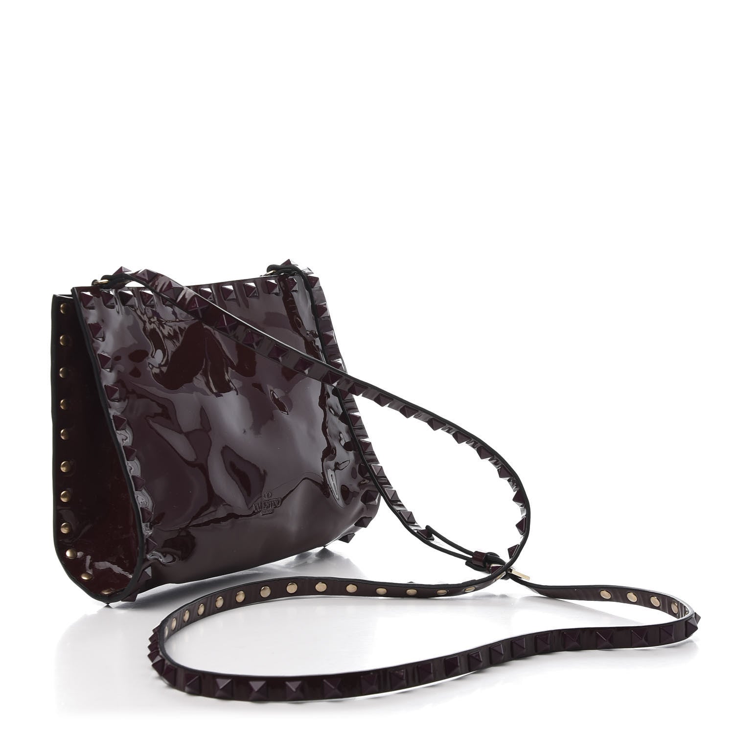 Valentino Garavani Patent Mini Rockstud Crossbody Bag Rubin 3 of 12