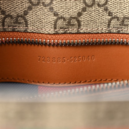 Gucci X DANS LE VERT GG Supreme Monogram Cuoio Web Large Retro Interlocking Tote Beige Rosso Ebony Harness Brown 8 of 11