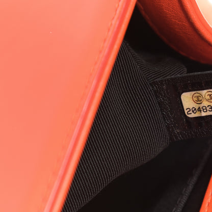 Chanel Patent Calfskin Quilted Medium Plexiglass Boy Flap Orange 7 of 13