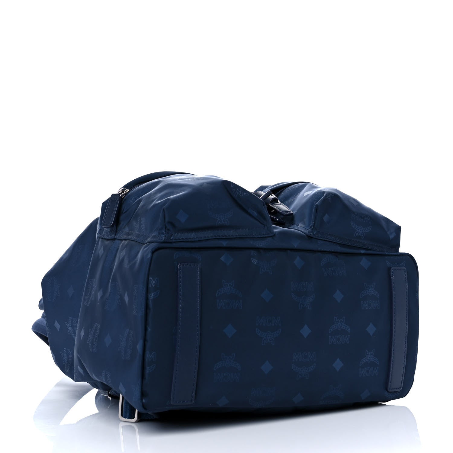 MCM Nylon Monogram Small Tivitat Two-Pocket Backpack Blue 4 of 9