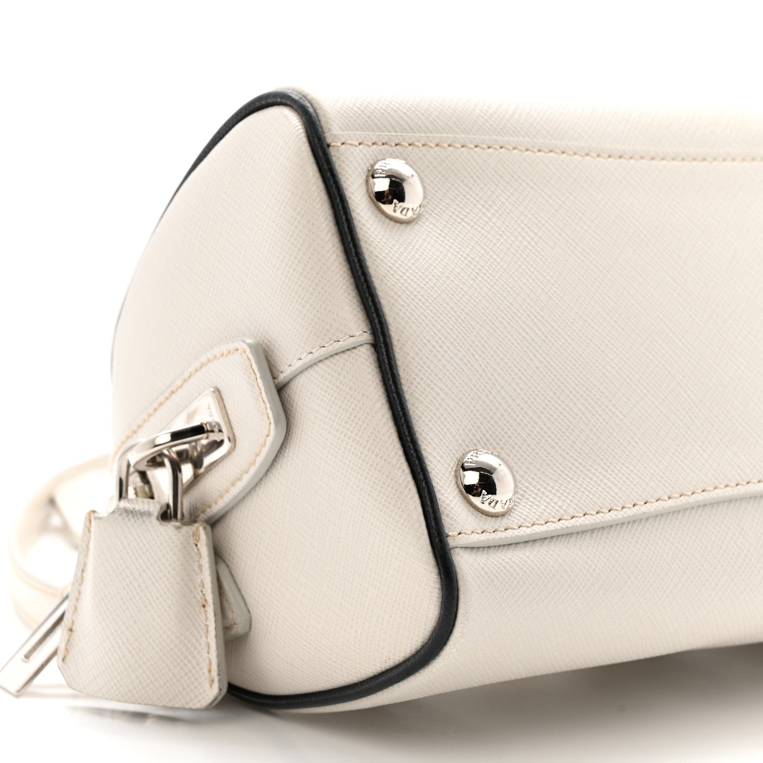 Prada Saffiano Lux Top Handle Crossbody Bag White 9 of 15