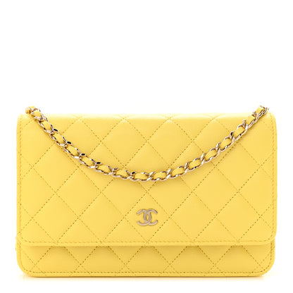 Chanel Caviar Quilted Wallet on Chain WOC Yellow 1 of 13