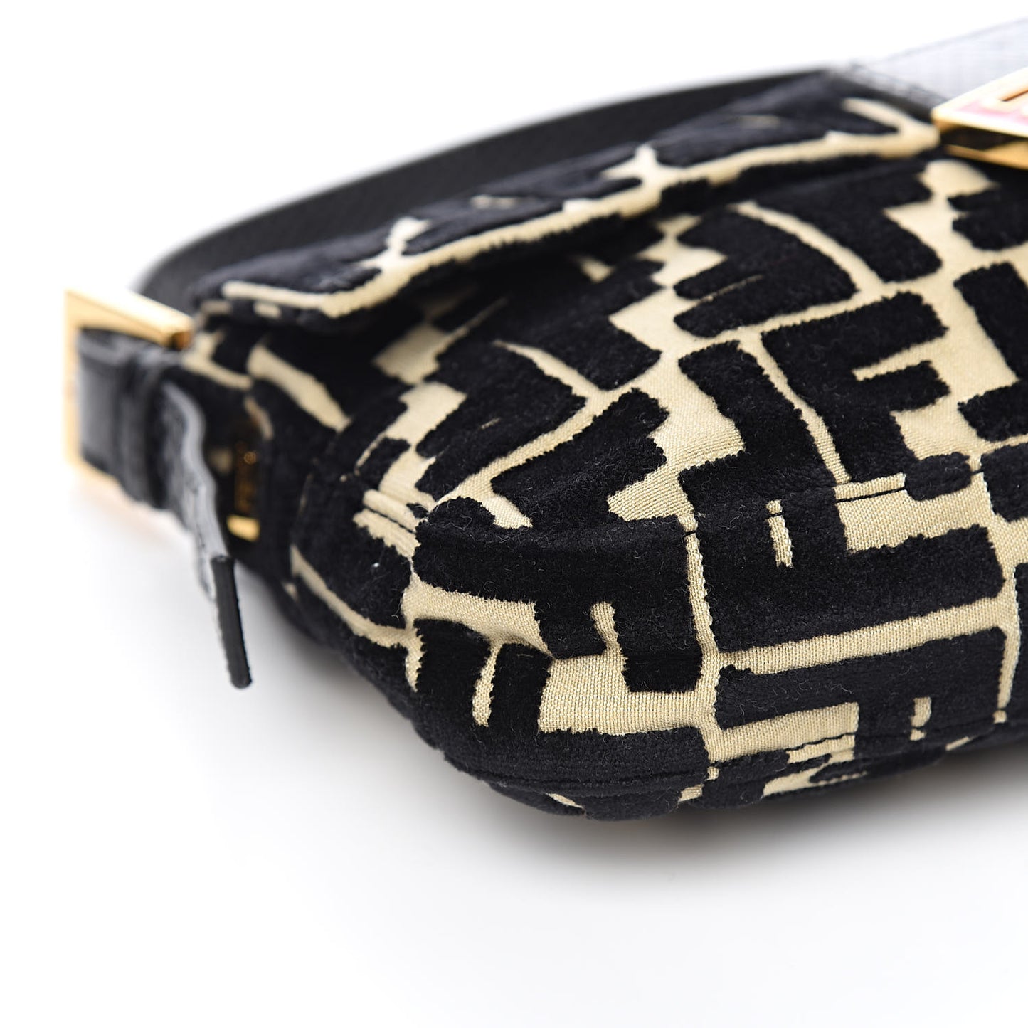 Fabric Snakeskin FF Baguette Black White