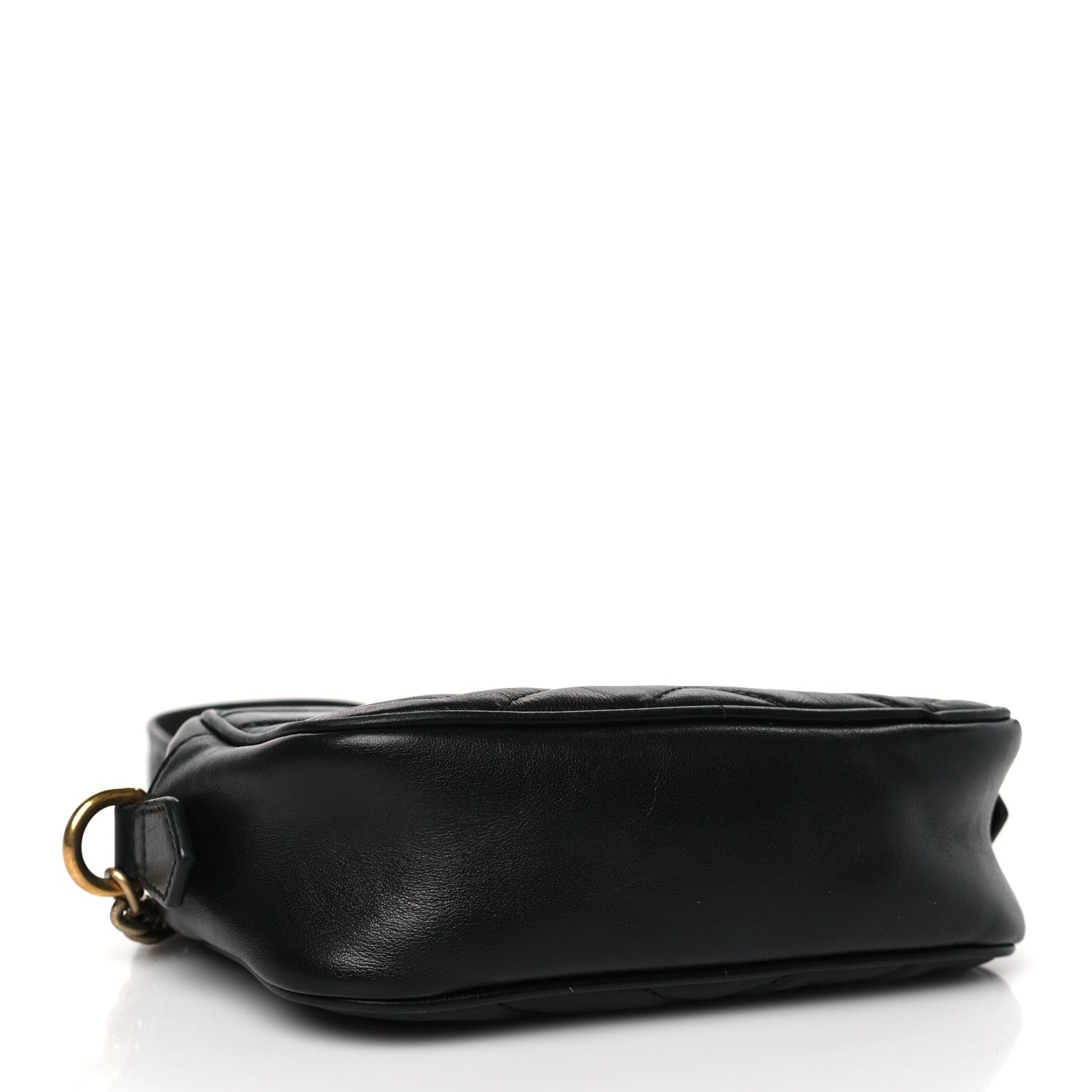 Gucci Calfskin Matelasse Mini GG Marmont Chain Shoulder Bag Black 4 of 10