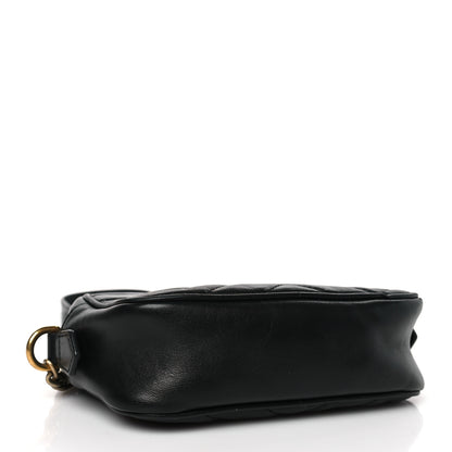 Gucci Calfskin Matelasse Mini GG Marmont Chain Shoulder Bag Black 4 of 10