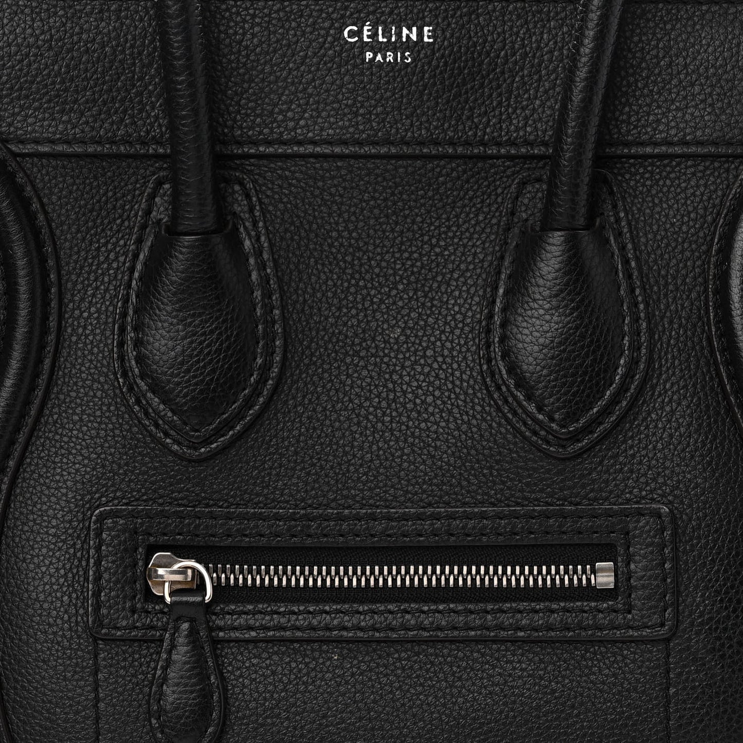 Drummed Calfskin Micro Luggage Black