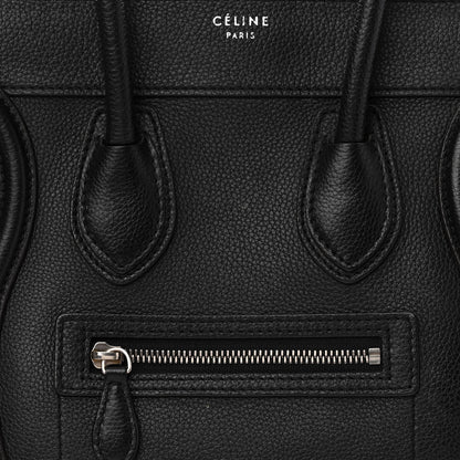 Celine Drummed Calfskin Micro Luggage Black 7 of 12
