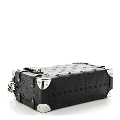 Louis Vuitton Calfskin Debossed Monogram Side Trunk Black 3 of 9