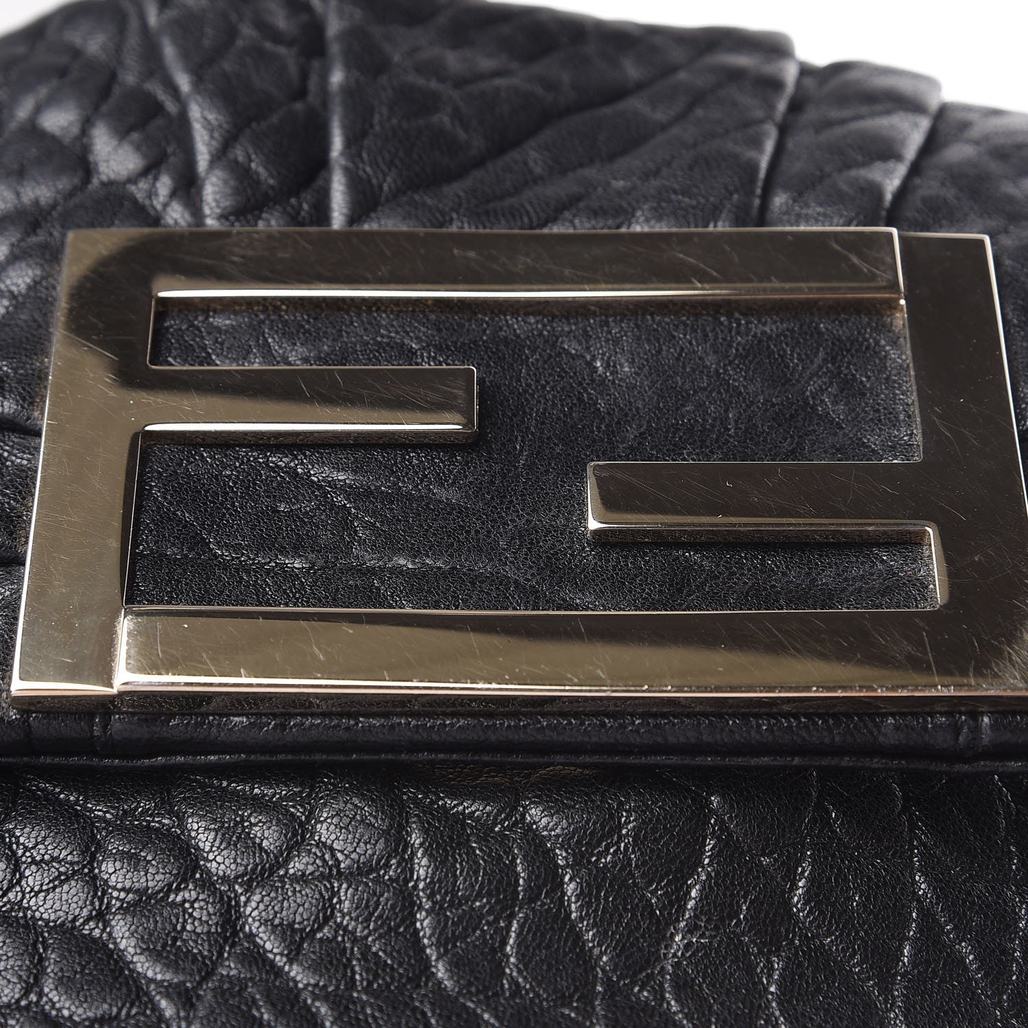 Fendi Crinkled Lambskin Mia Pochette Black 9 of 9