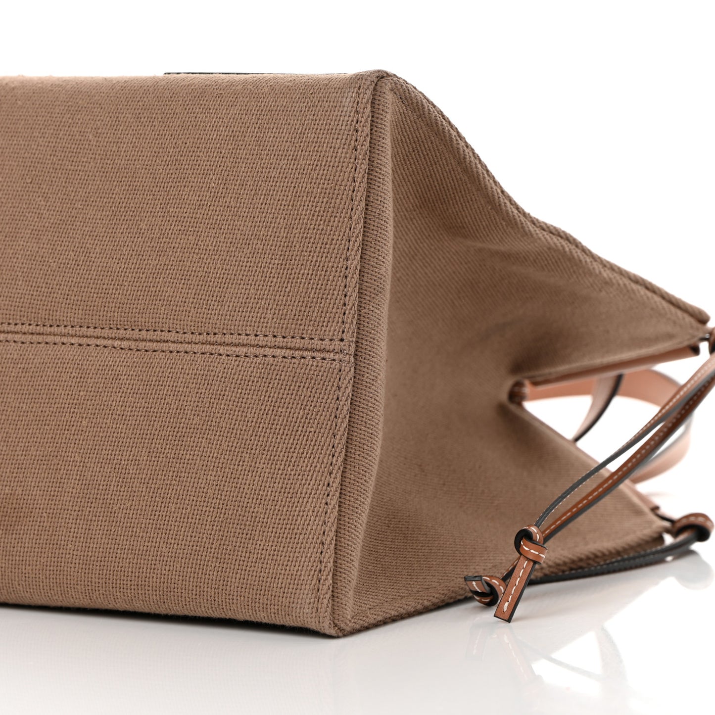 Canvas Calfskin Cushion Tote Taupe
