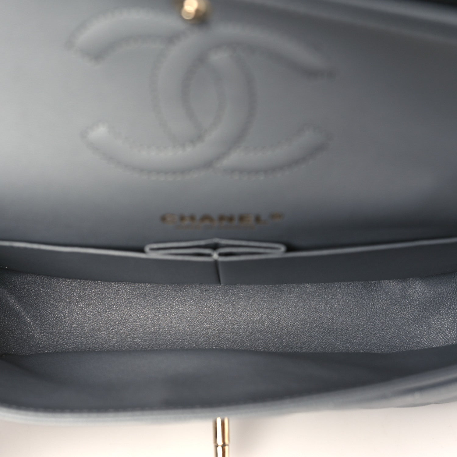 Chanel Caviar Quilted Medium Double Flap Grey 5 of 9