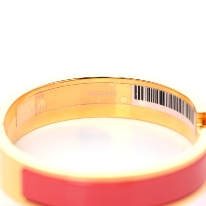 Hermes Enamel Narrow Clic Clac H Bracelet GM Rouge Corail 5 of 6