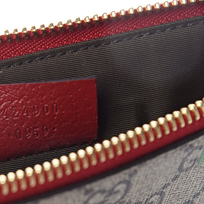 Gucci GG Supreme Monogram Tian Large Zip Pouch Beige Multicolor Red 7 of 8