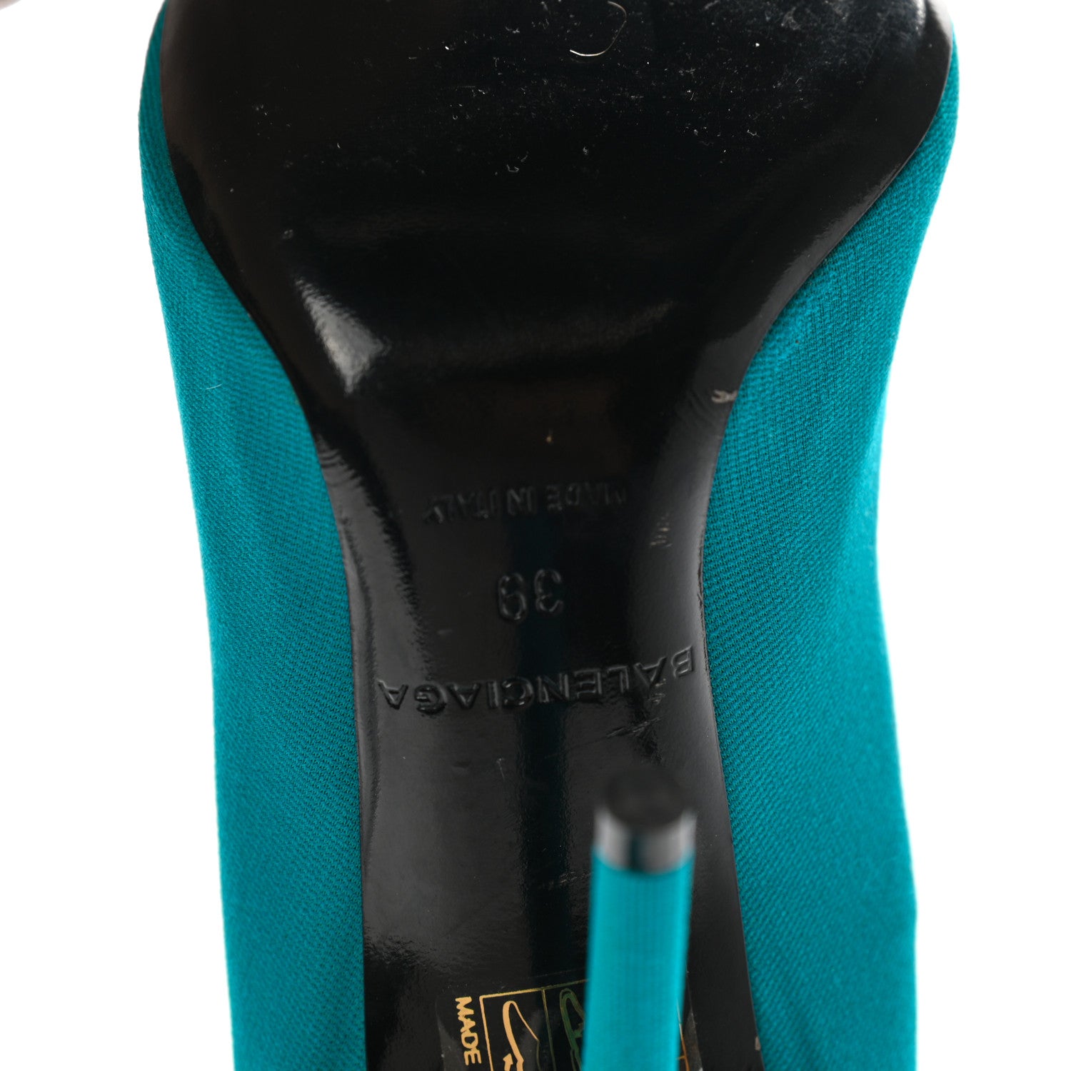 Balenciaga Spandex Pointed Toe Knife Thigh High Boots 39 Turquoise 6 of 13