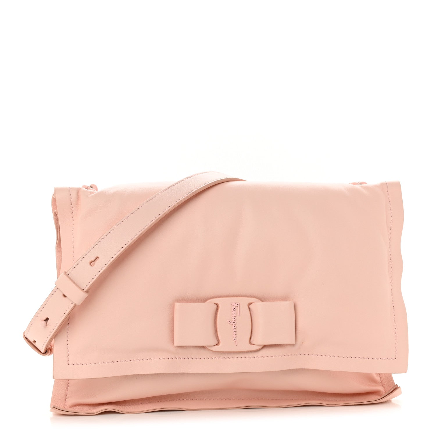 Salvatore Ferragamo Calfskin Small Viva Bow Shoulder Bag Nylund Pink 1 of 10