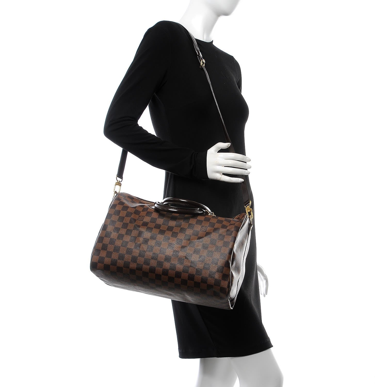 Louis Vuitton Damier Ebene Speedy Bandouliere 35 2 of 12