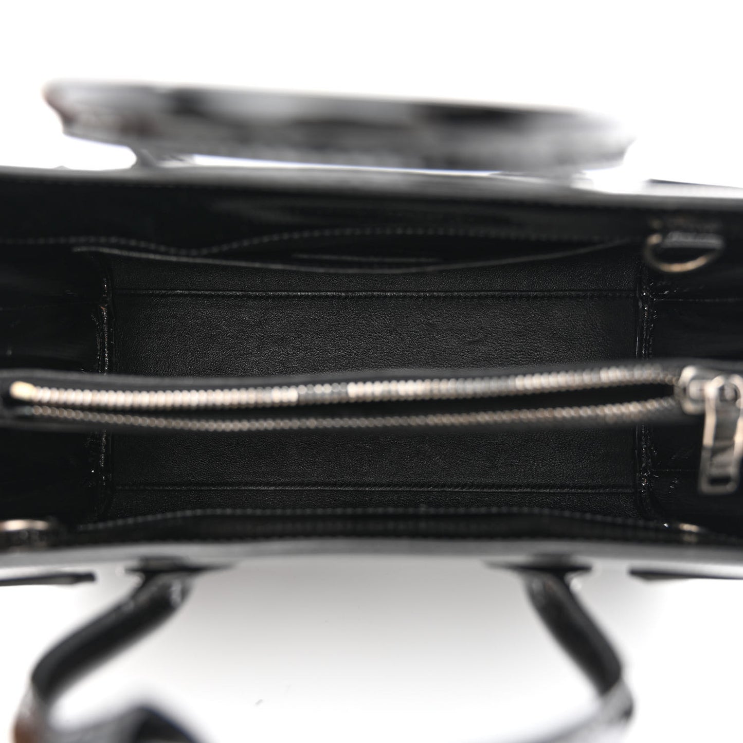 Ribbed Patent Calfskin Baby Sac De Jour Black