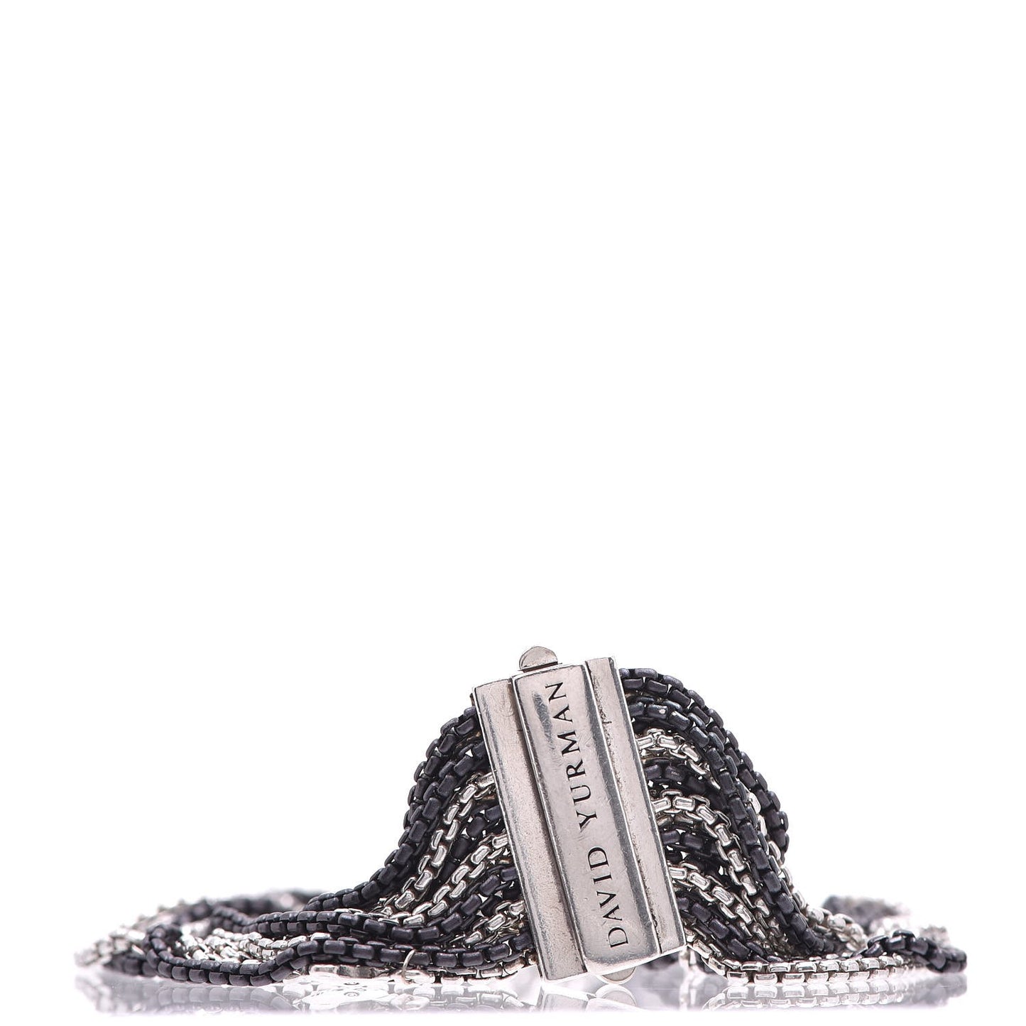 Darkened Sterling Silver 21mm Multi Row Box Chain Bracelet