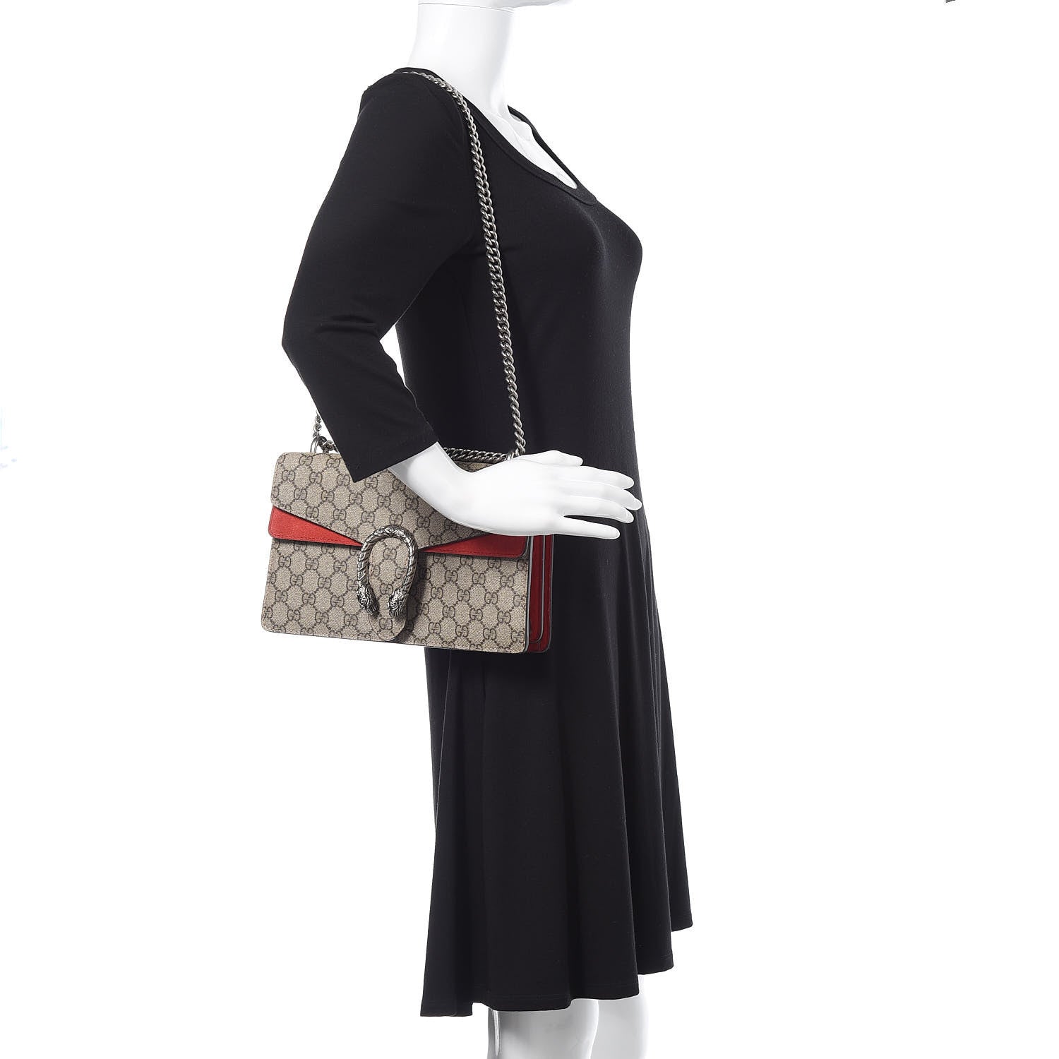 Gucci GG Supreme Monogram Small Dionysus Shoulder Bag Red 2 of 11