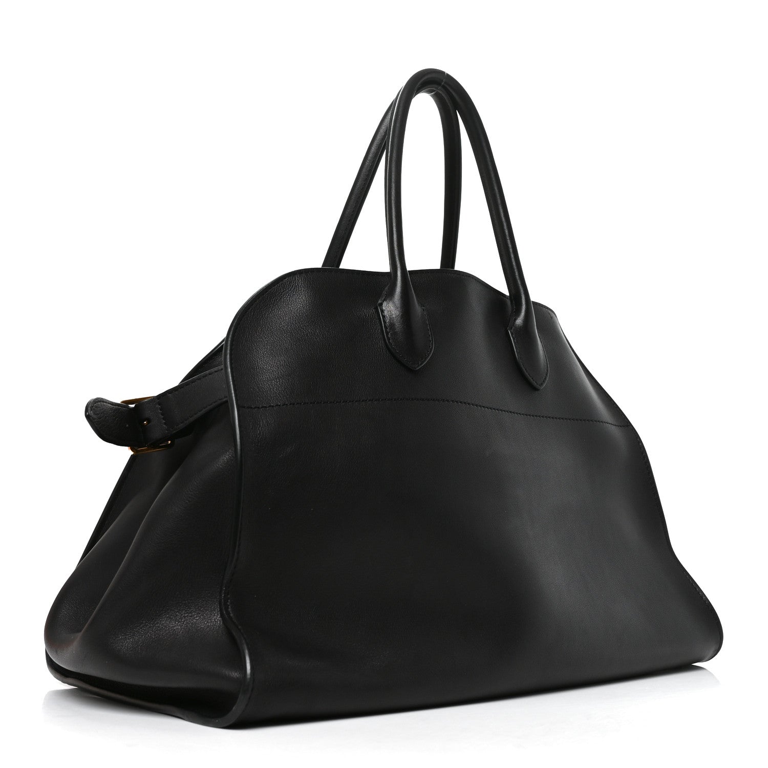 The Row Polished Saddle Calfskin Soft Margaux 15 Black 2 of 9