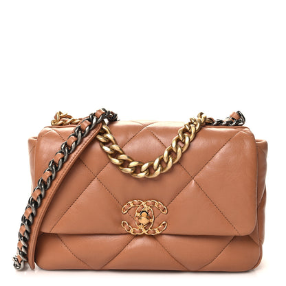 Chanel Lambskin Quilted Medium Chanel 19 Flap Brown 1 of 11