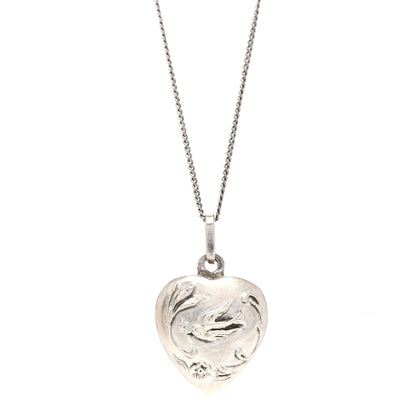 Saint Laurent Metal Heart Necklace Silver 4 of 6