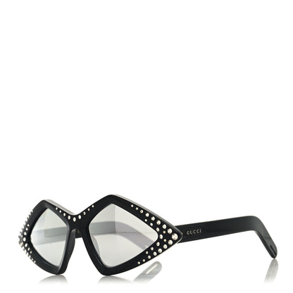 Gucci Acetate Geometric Crystal Sunglasses GG0496S Black 1 of 7
