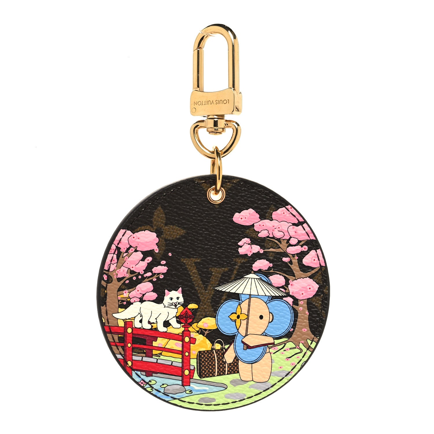 Louis Vuitton Monogram 2021 Christmas Animation Japanese Garden Bag Charm Key Ring Wisteria Pink 1 of 4