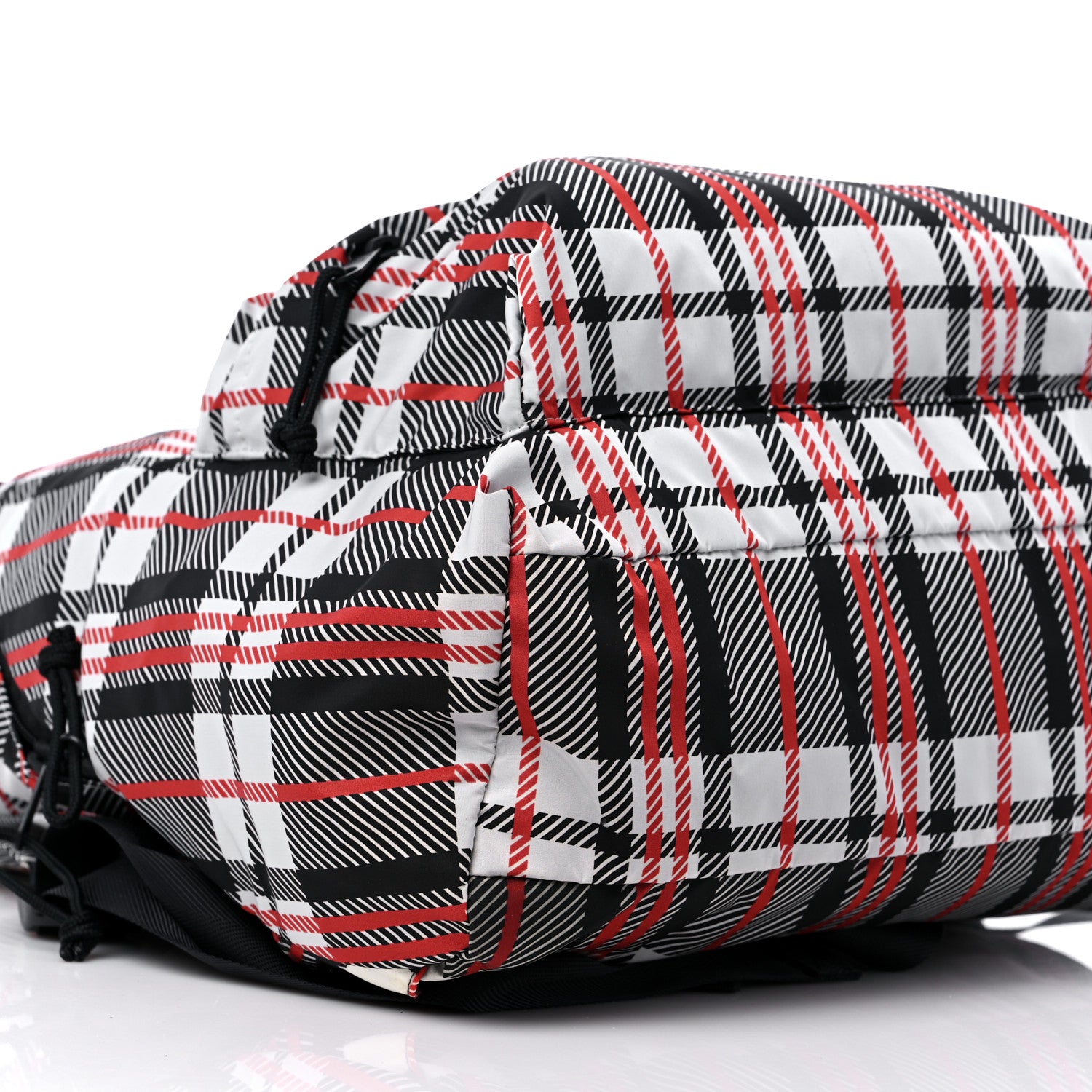Balenciaga Nylon Plaid Print Expandable Backpack Black Red 7 of 9