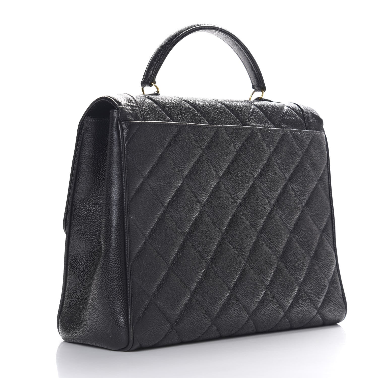 Chanel Caviar Quilted Jumbo Kelly Flap Black 2 of 9