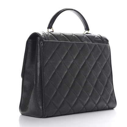 Chanel Caviar Quilted Jumbo Kelly Flap Black 2 of 9