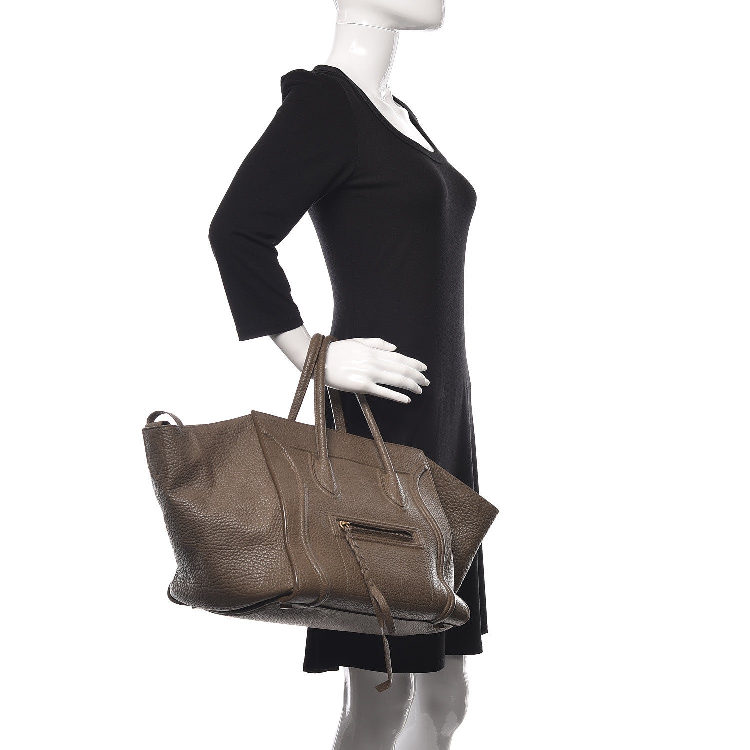 Celine Bullhide Medium Phantom Luggage Taupe 2 of 9