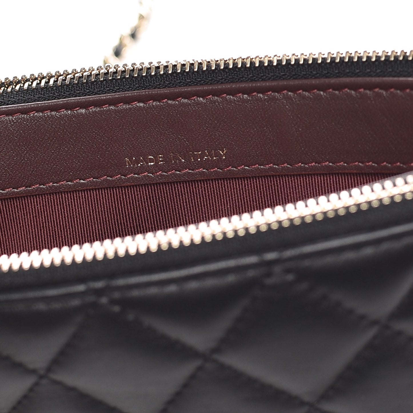 Lambskin Quilted Small Clutch With Chain Black