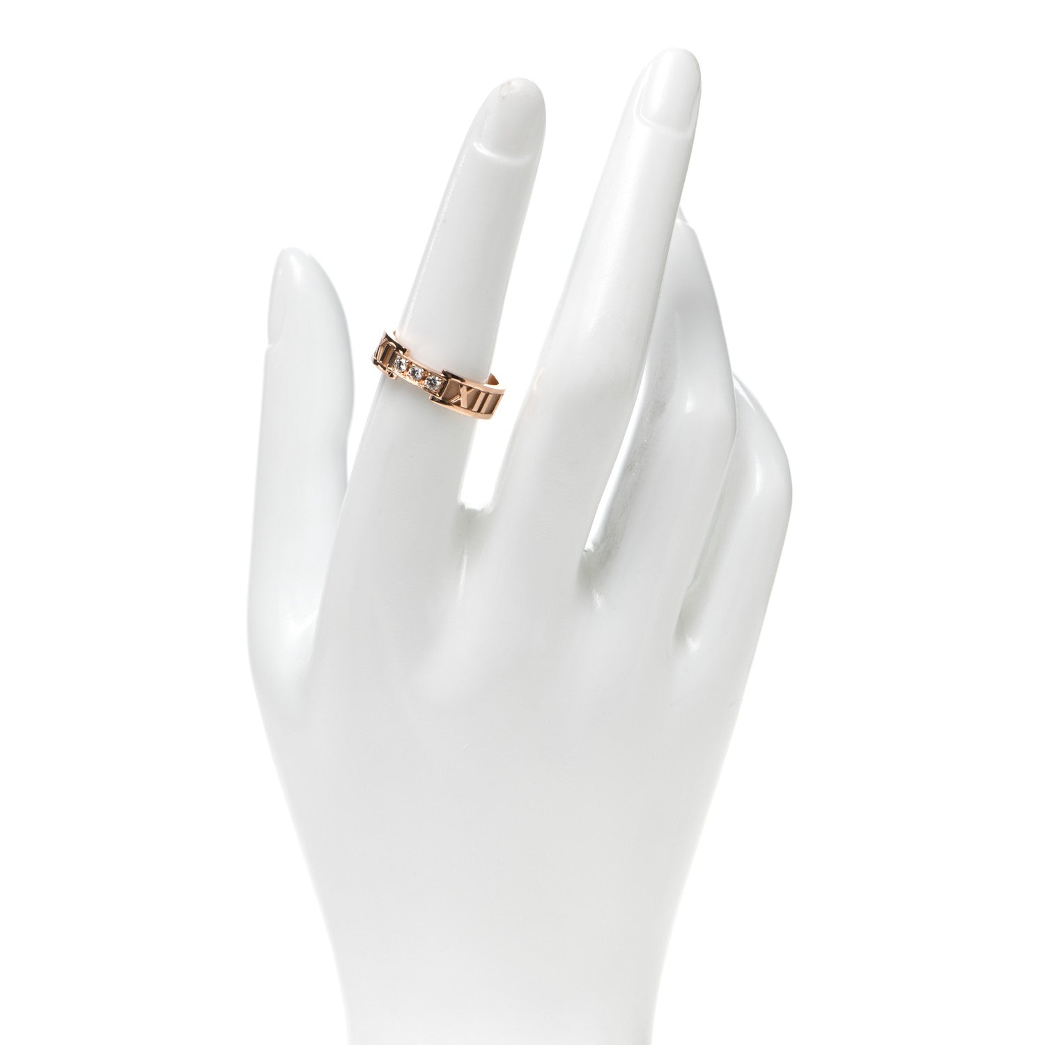 Tiffany 18K Rose Gold Diamond Atlas Ring 54 7 2 of 5