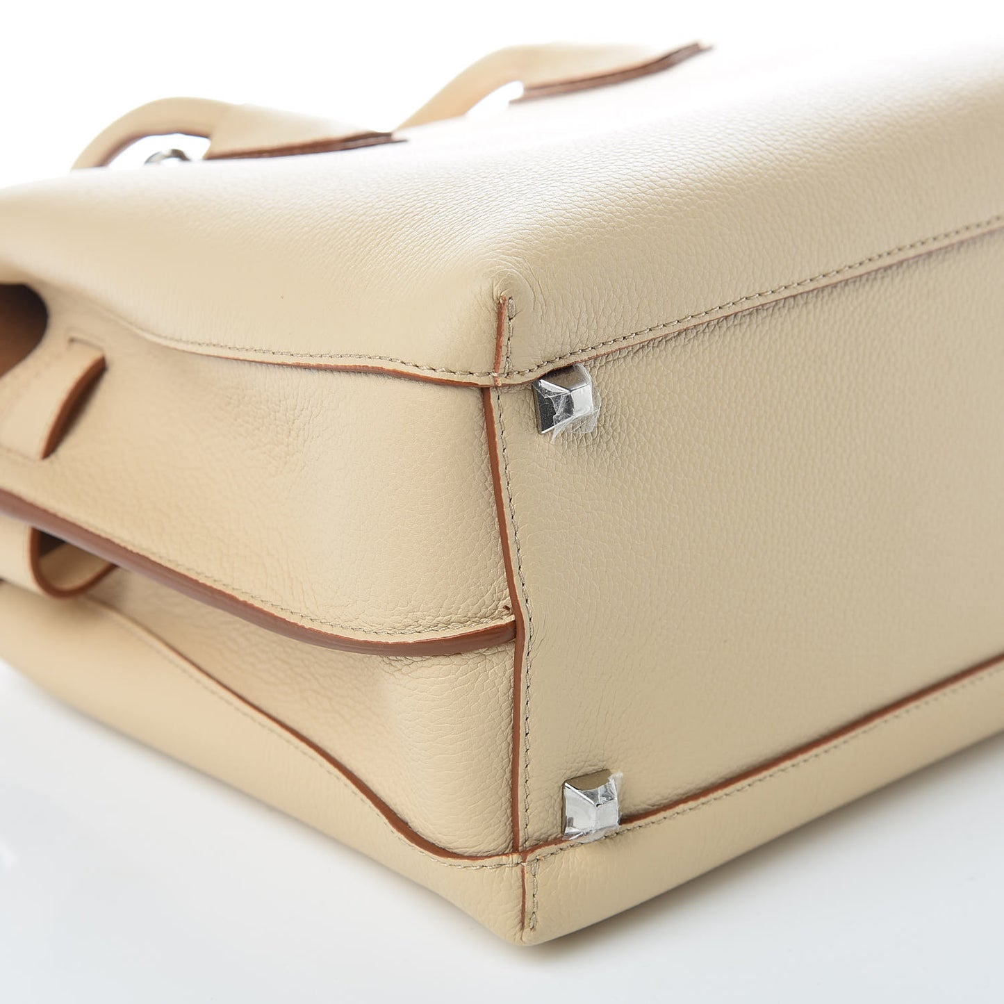 Grained Calfskin Medium Milla Tote Natural