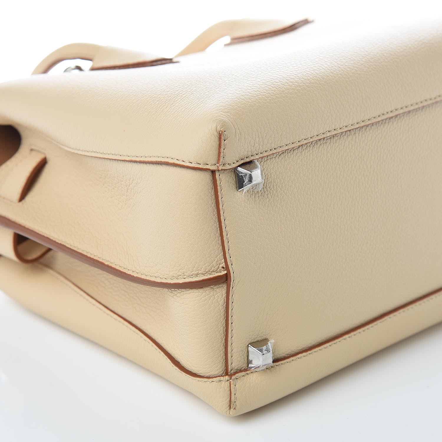MCM Grained Calfskin Medium Milla Tote Natural 5 of 10
