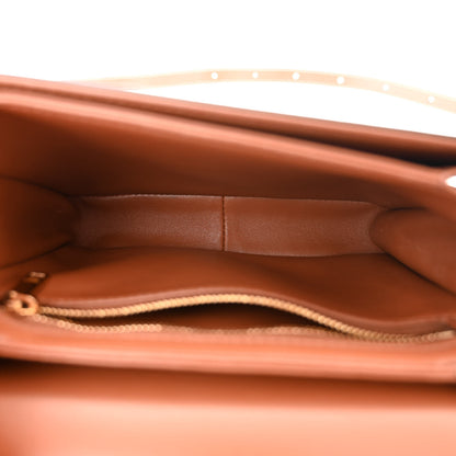 Celine Calfskin Triomphe Canvas Teen Triomphe Bag Tan 5 of 11