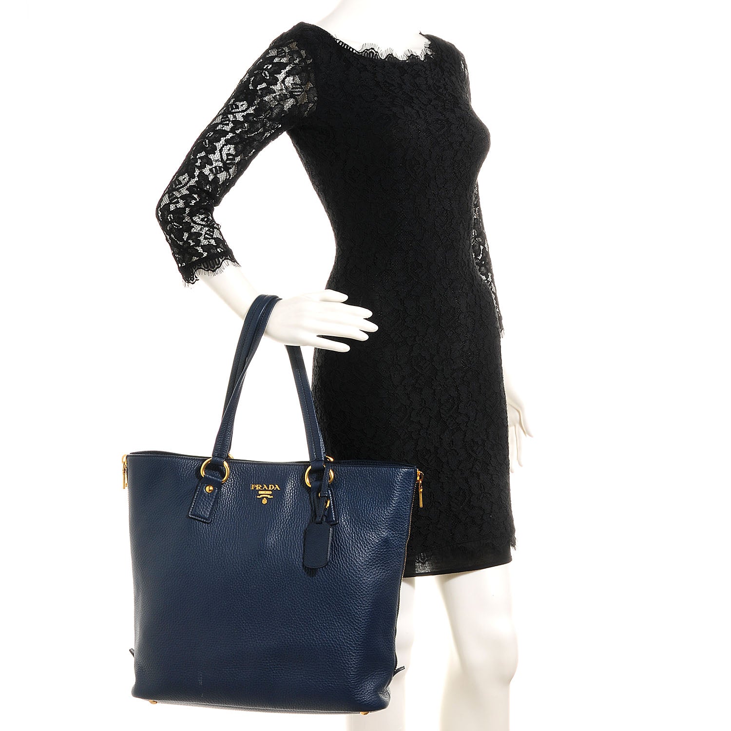 Prada Cervo Deerskin Zipper Detail Tote Bleuette 2 of 11