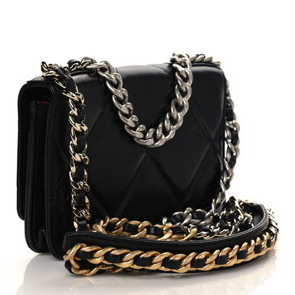 Chanel Lambskin Quilted Chanel 19 Wallet On Chain WOC Black 3 of 8