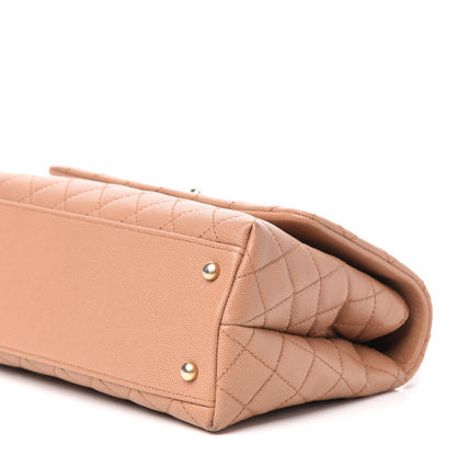 Chanel Caviar Lizard Embossed Quilted Small Coco Handle Flap Beige 10 of 11
