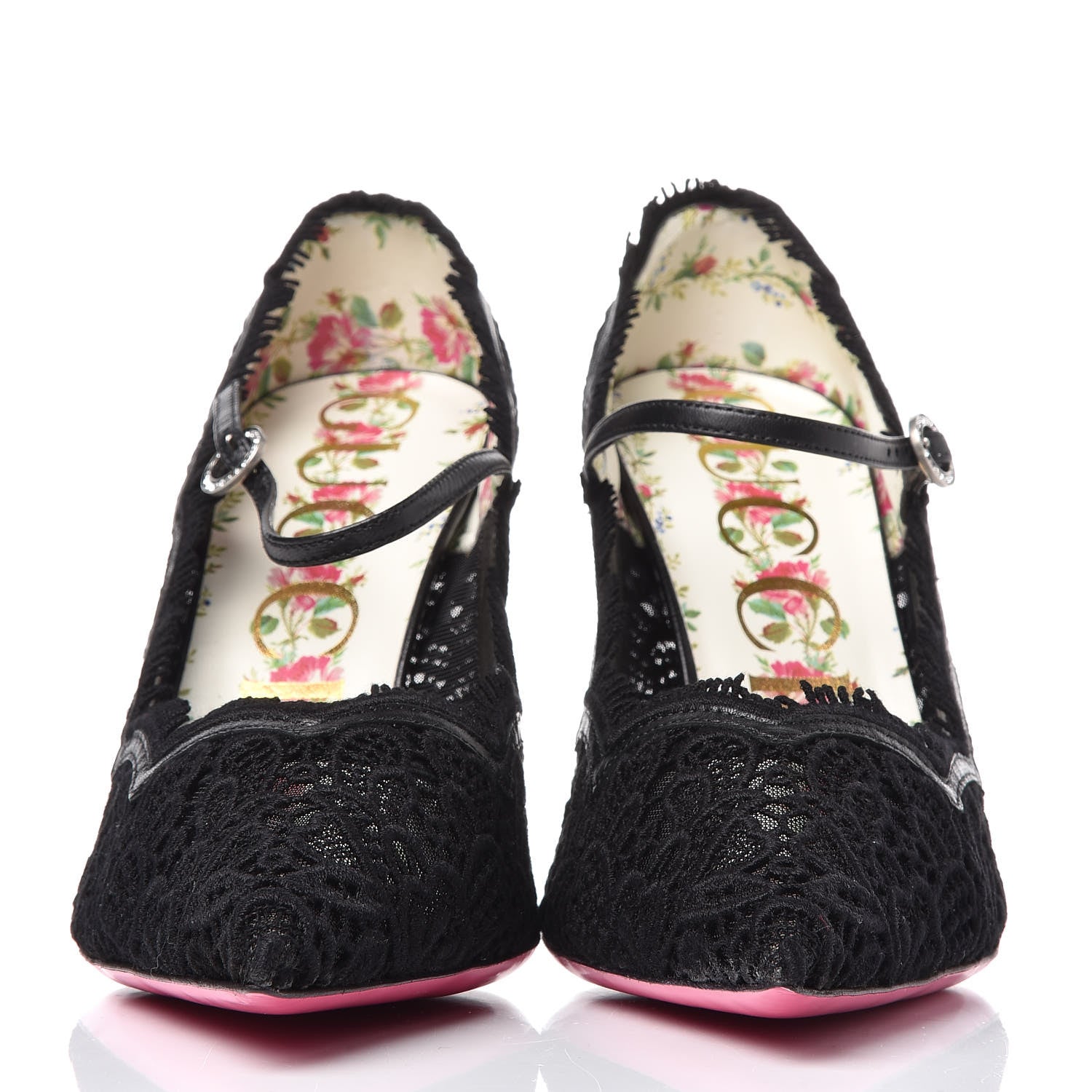 Gucci Lace Pizzo Venice Pumps 39 Black 2 of 8
