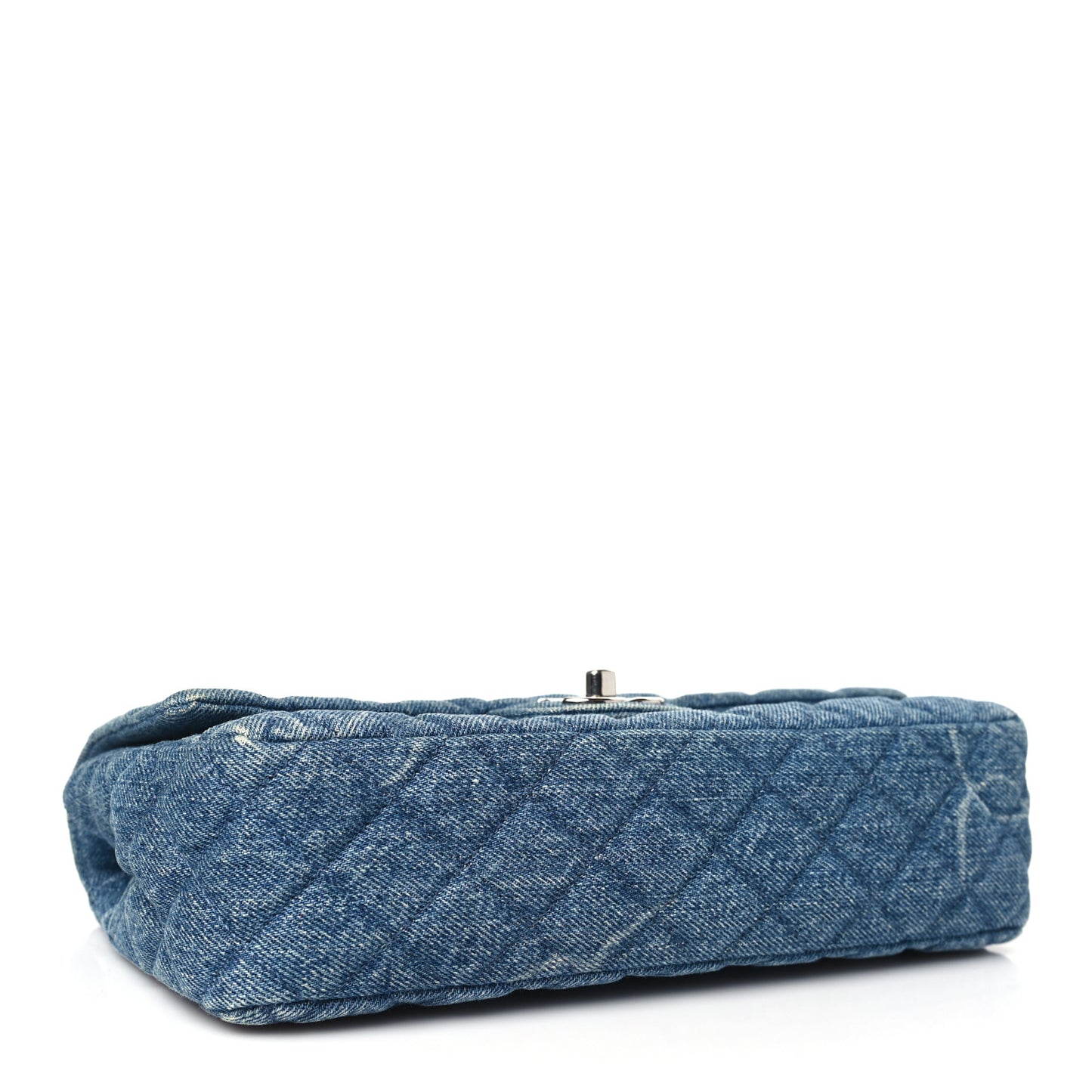 Denim Quilted CC Print Medium Single Flap Blue